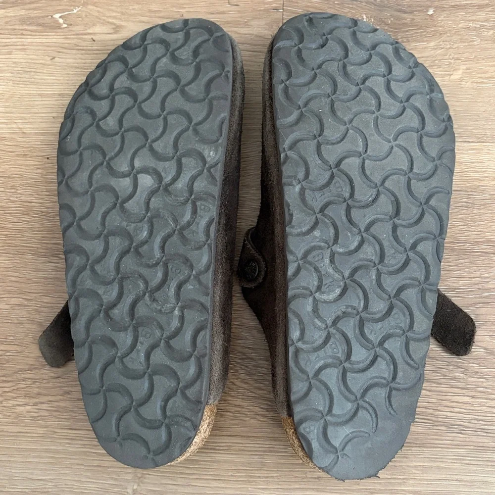 Birkenstock Dark Brown Suede Boston Clog Soft Footbed 38 - Picture 3 of 4